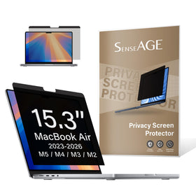 SenseAGE front view of privacy screen on MacBook Air showing clean fit and protection