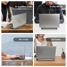 SenseAGE size comparison next to notebook illustrating ultra-slim 2mm thickness benefit