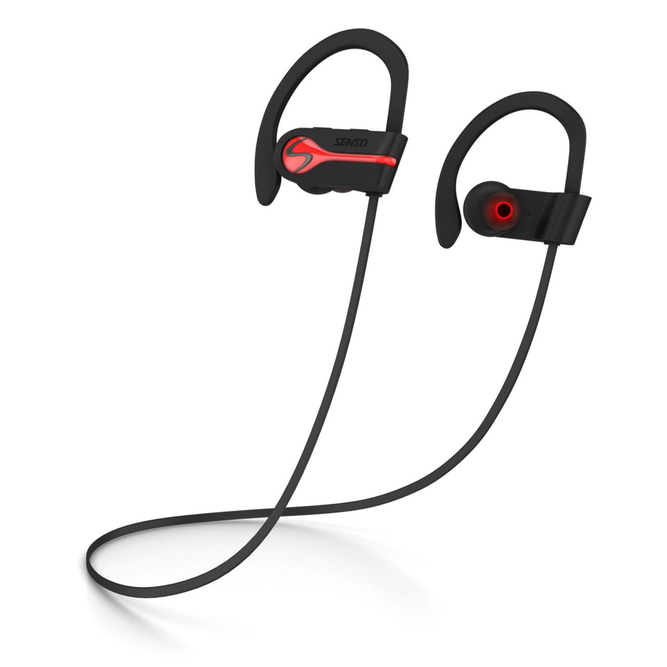 Senso ActivBuds close-up showing sturdy earhooks for secure fit.