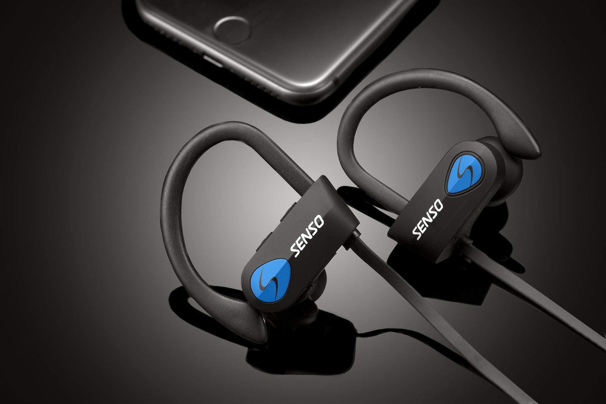 Senso IPX7 waterproof icon indicates sweat and rain resistance for outdoor runs.