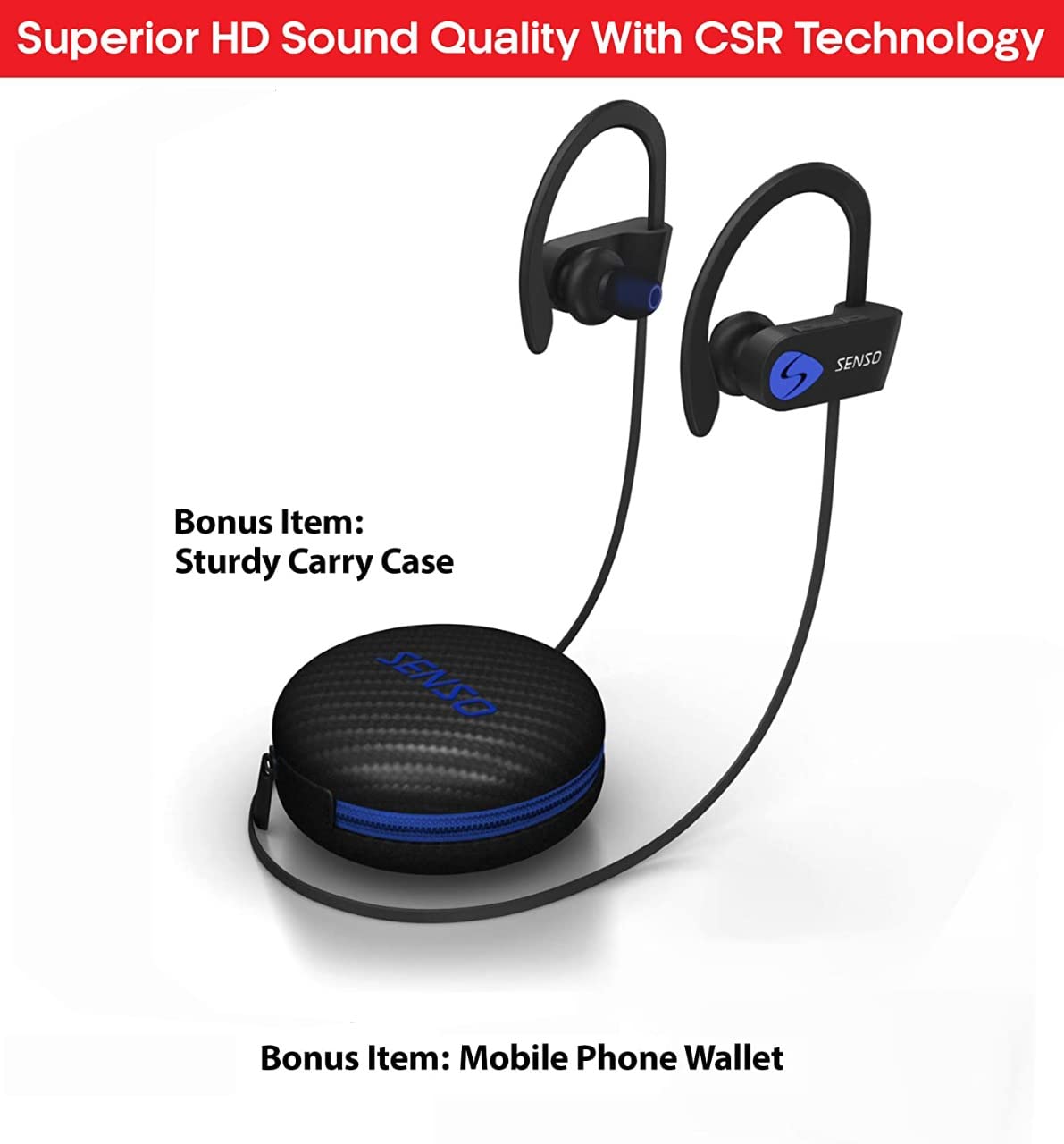 Senso Bluetooth headphones side view highlighting slim profile for daily wear.