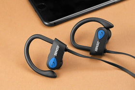 Senso headphones worn during workouts suitable for gym sessions and runs.