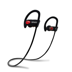 Senso front view of earbuds showing compact design and durable build