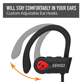 Senso sweatproof earbuds ergonomic fit for comfort