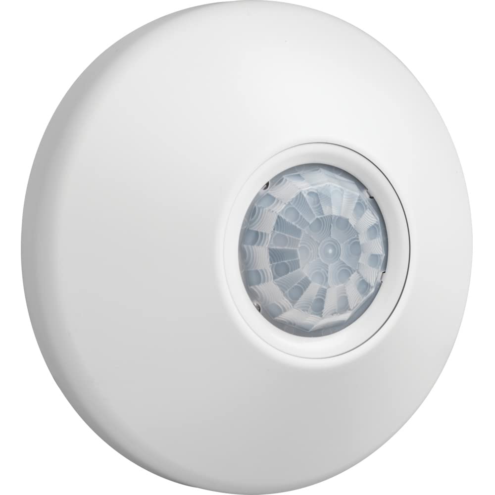 SensorSwitch side profile with dimensions illustrating compact footprint for tight ceilings