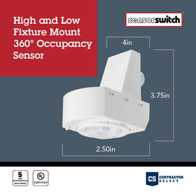 SensorSwitch LSXR installed in commercial ceiling demonstrating energy savings and discreet integration