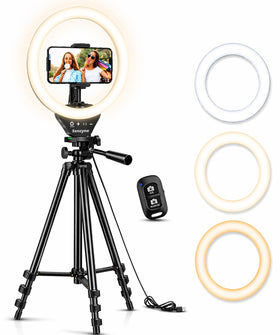 SENSYNE front view showing ring light and stand, ideal for consistent illumination