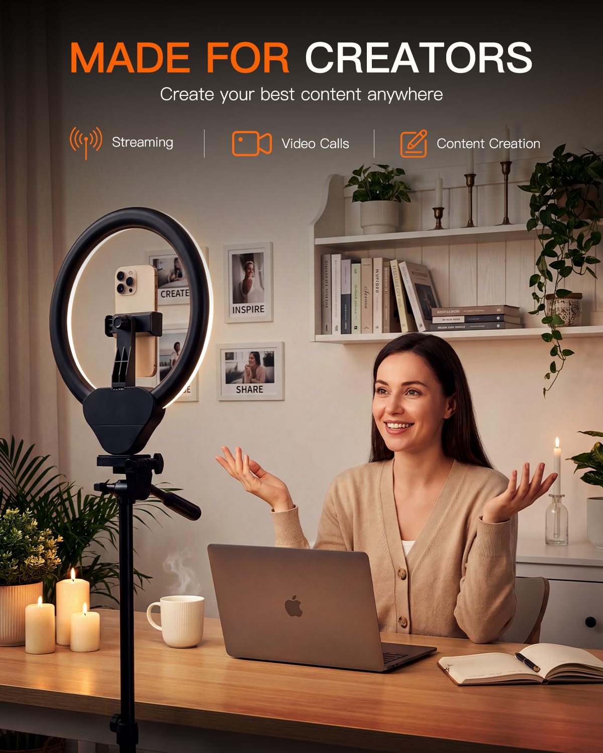 SENSYNE close-up of LED ring diffuser, showcasing even soft lighting benefit