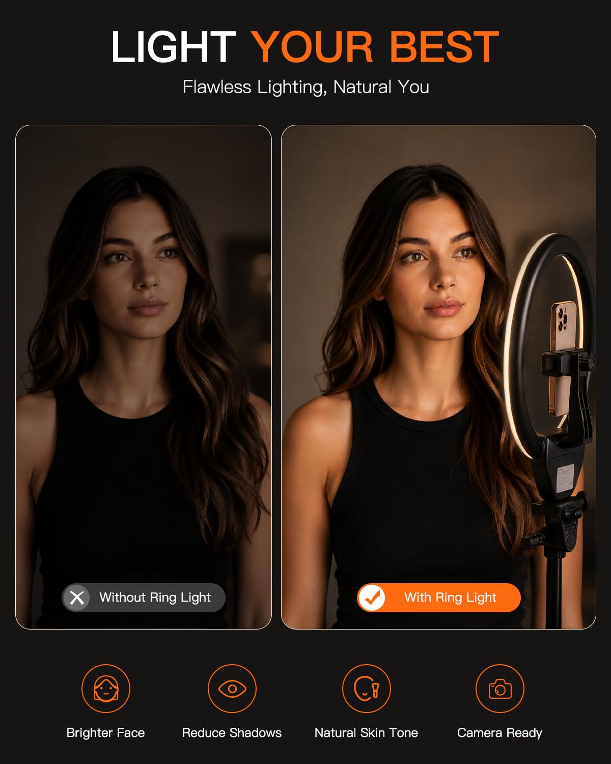SENSYNE tripod fully extended to 50 inches, enabling full-body video capture