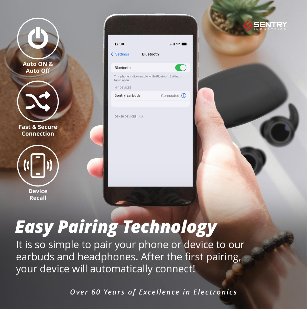 SENTRY OSE Dot built-in microphone enables hands-free calls on the move.