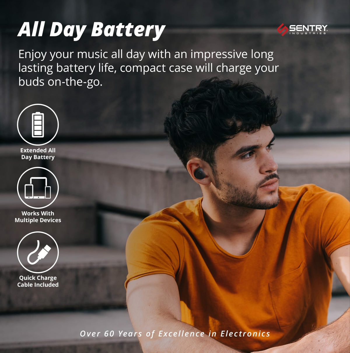 SENTRY OSE Dot button controls shown for easy volume and call management.
