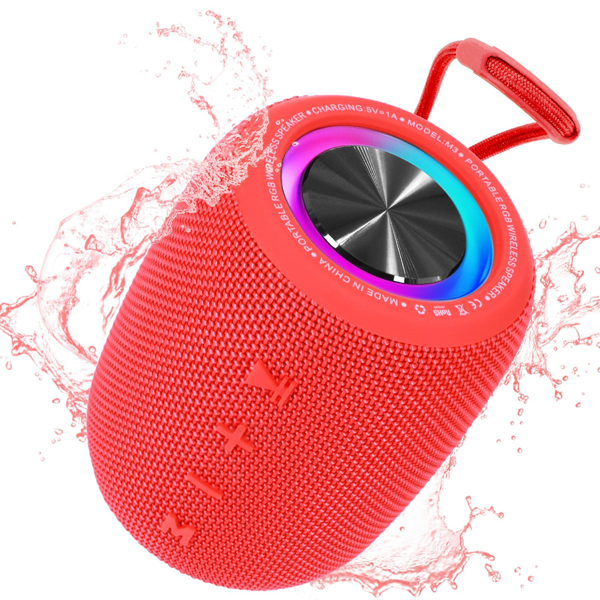 SENXINGYAN M3 portable speaker front view with LED lighting for ambient music
