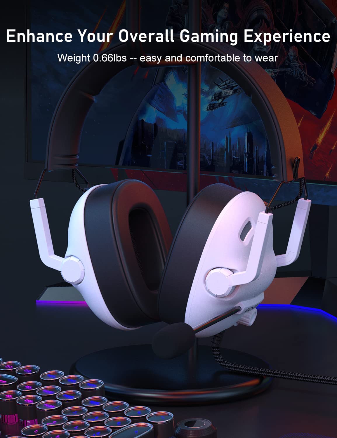 SENZER SG500 in gaming setup conveying immersive surround-capable audio