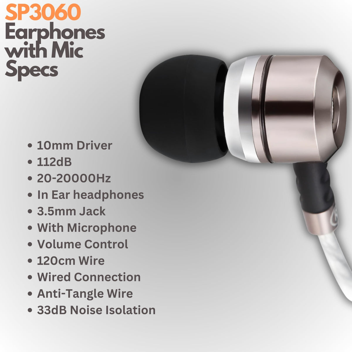 Sephia SP3060VC comes with carry case and extra ear tips.