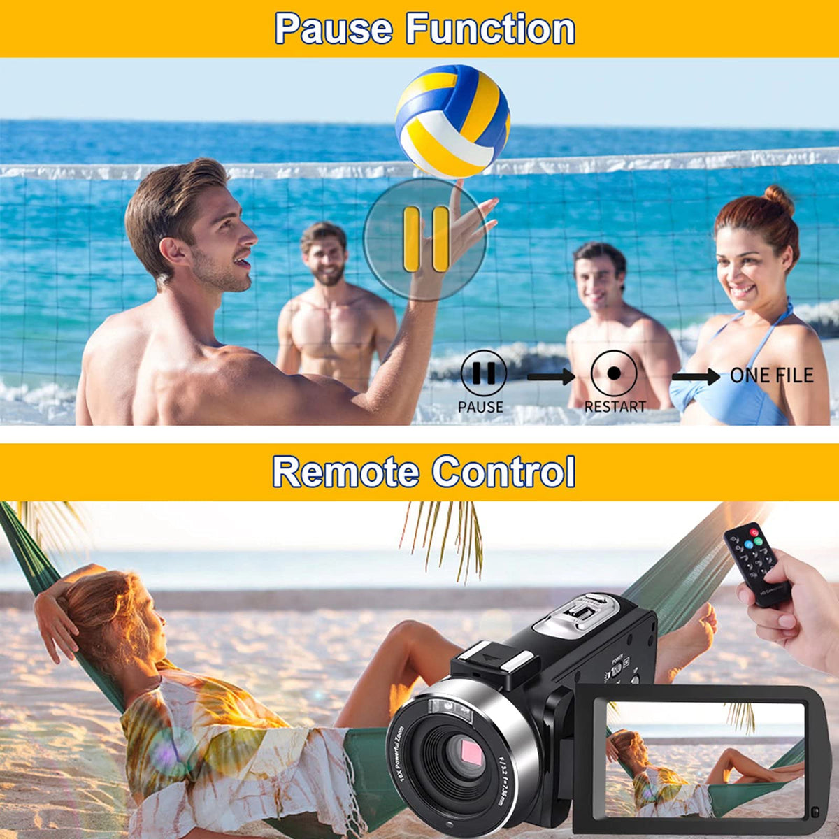 SEREE remote with two batteries included for extended recording convenience
