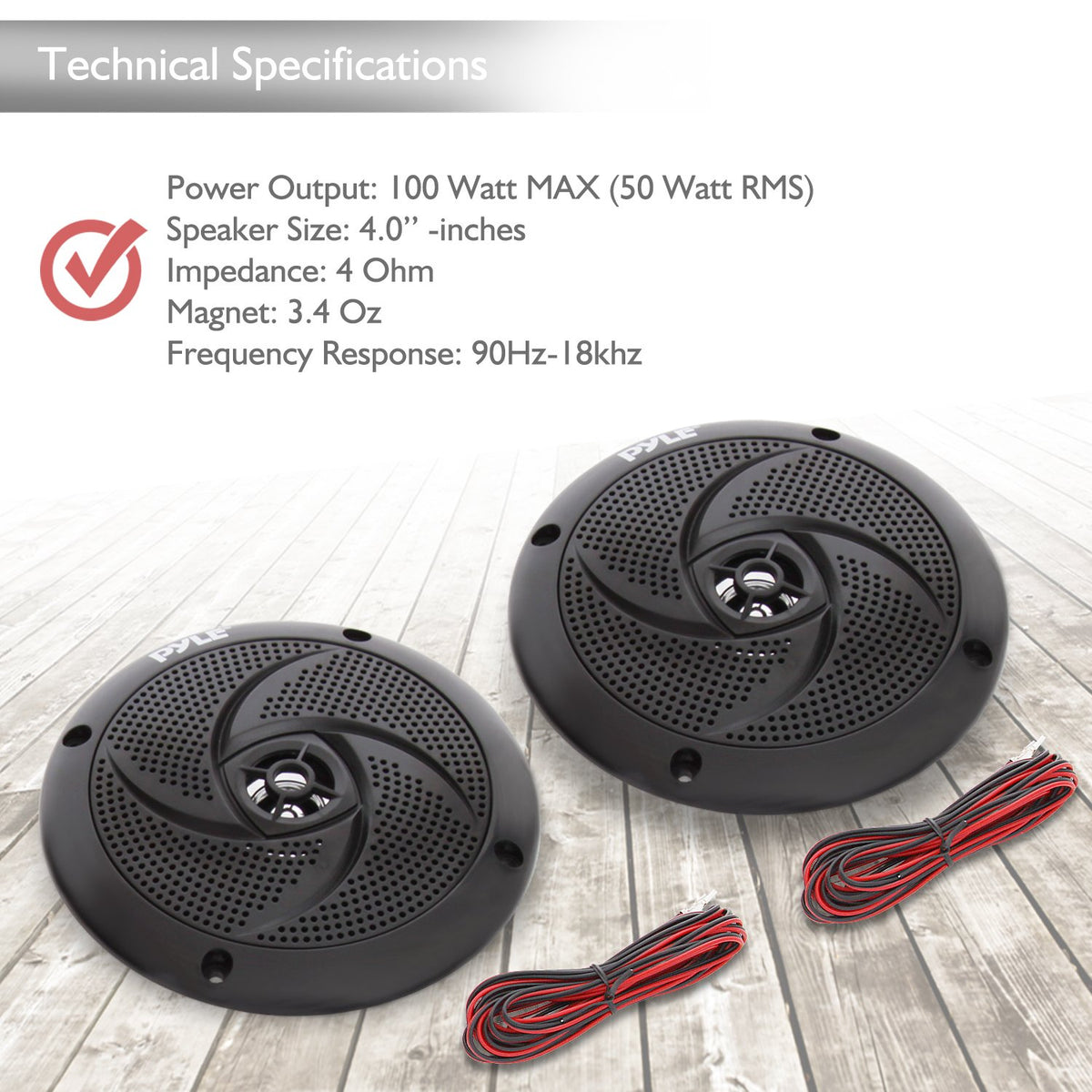SereneLife 2-way full-range sound captures vocals and highs for outdoors.