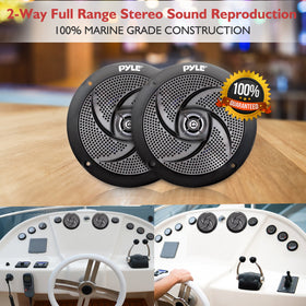 SereneLife easy-installation speakers come with long wires for quick on-site setup.