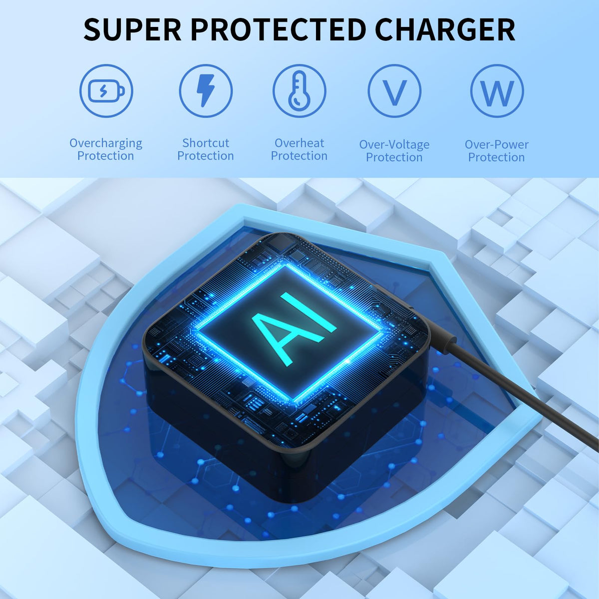 Serenoxa 90W charger cable and plug close-up with robust build