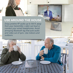 SEREONIC portable TV speaker in living room enhances viewing comfort