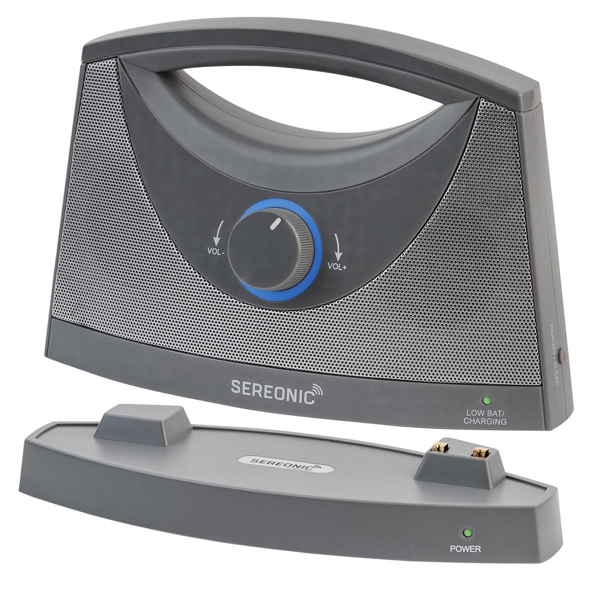 SEREONIC wireless TV speakers base connected to TV for clear near field sound