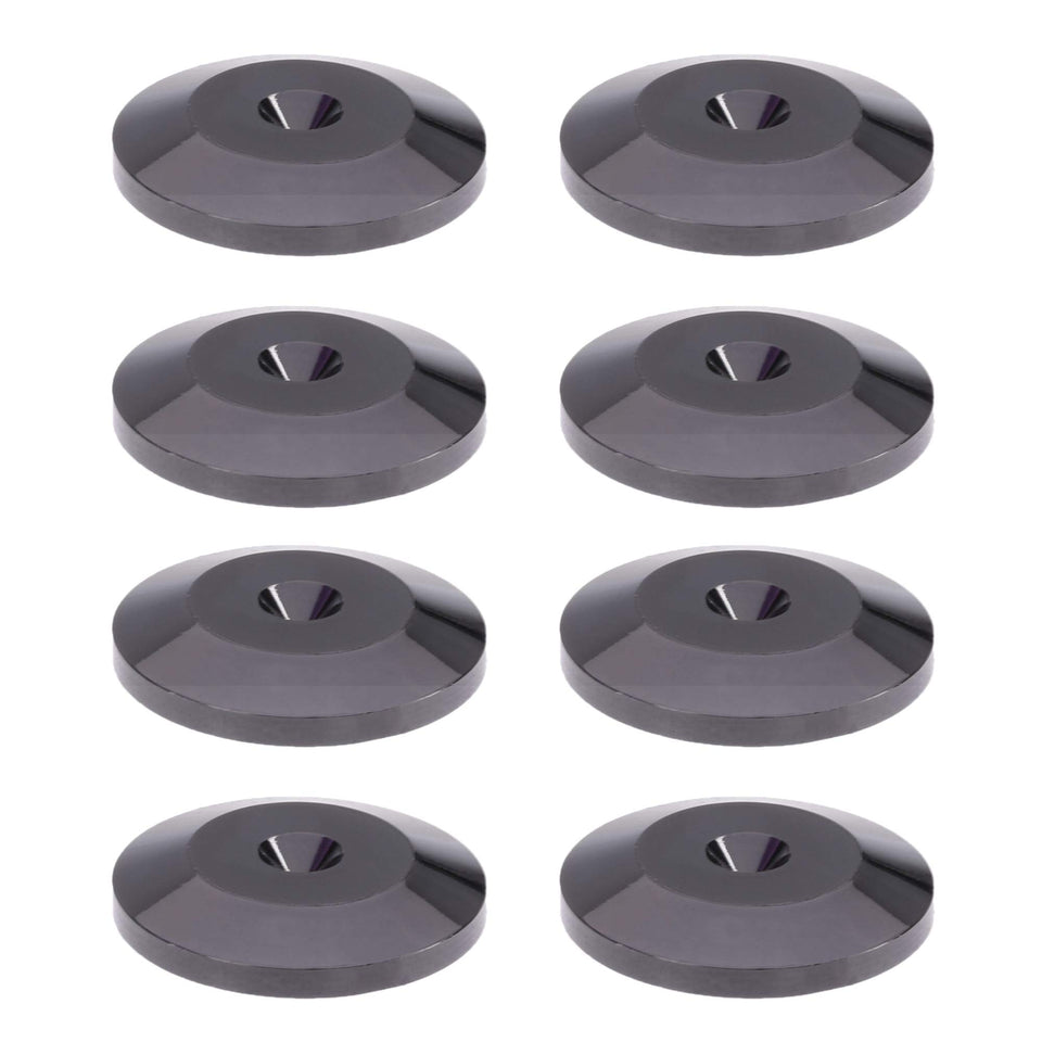 Sesyomr front view of eight black spike pads protecting surfaces