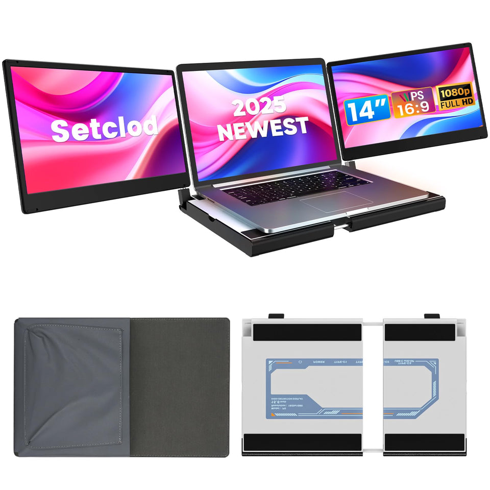 Setclod triple-monitor setup for multitasking on the go