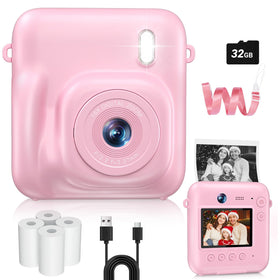 Sevenat front view of pink camera showing controls and playful design benefit