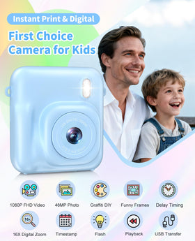 Sevenat kids camera with 2.4-inch screen, supports selfies and framing