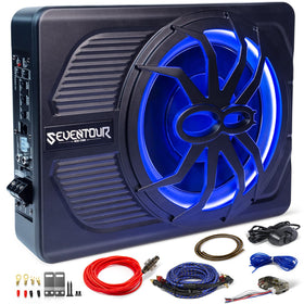 Seventour 10in under-seat subwoofer with built-in amplifier for compact, powerful bass.