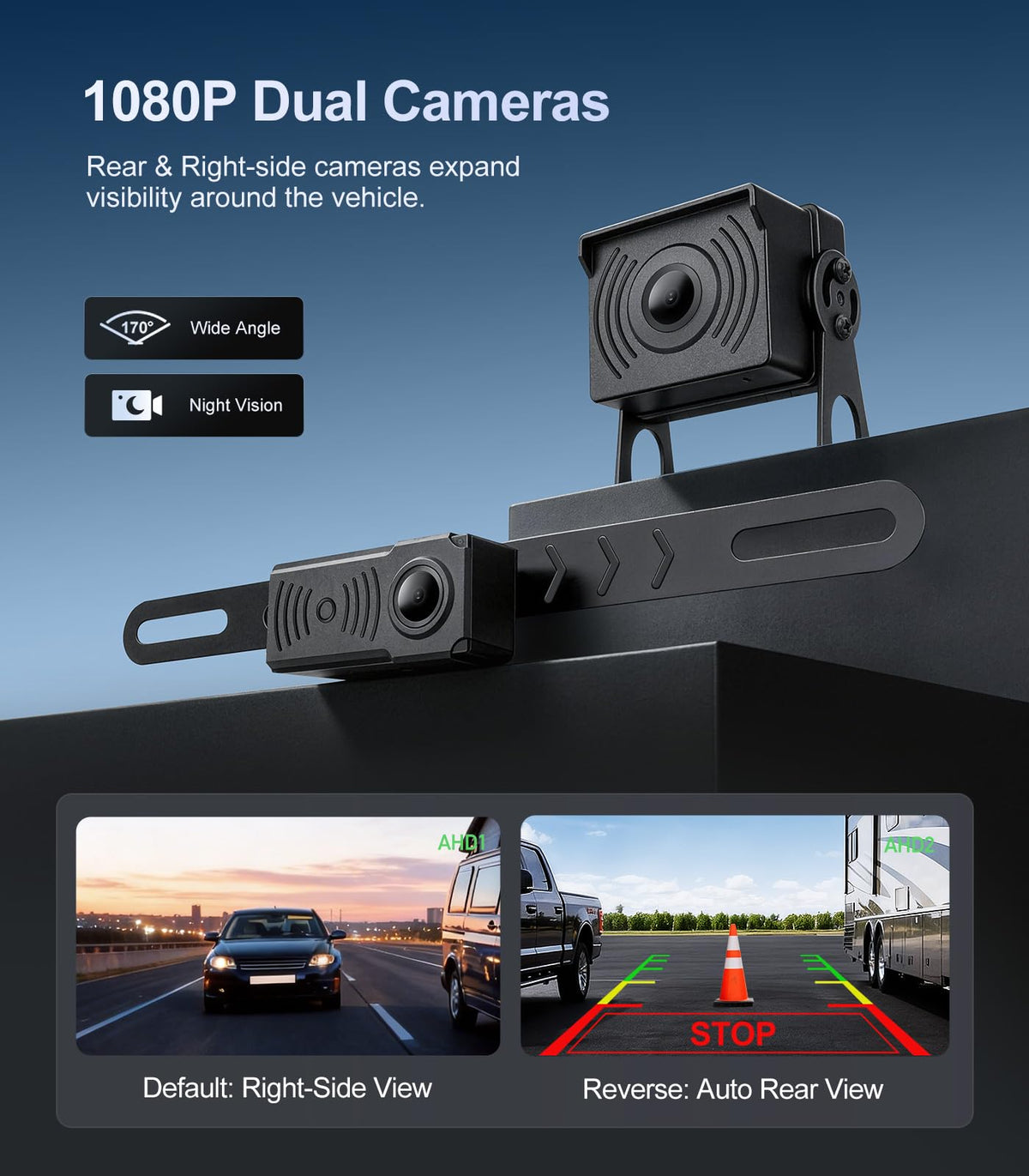 Seventour 7-inch monitor displays clear, adjustable image settings for easy monitoring.