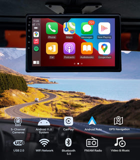 Seventour Android 11 car radio with wireless CarPlay/Android Auto keeps apps accessible.