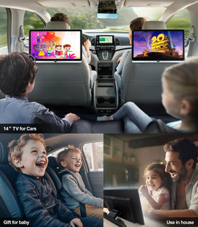 Seventour headrest monitor showing Android 13 interface for easy app access.