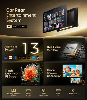 Seventour IPS touch screen headrest display delivering responsive navigation.