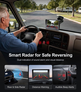 Seventour right-side view camera provides extra blind-spot coverage for trucks and RVs.