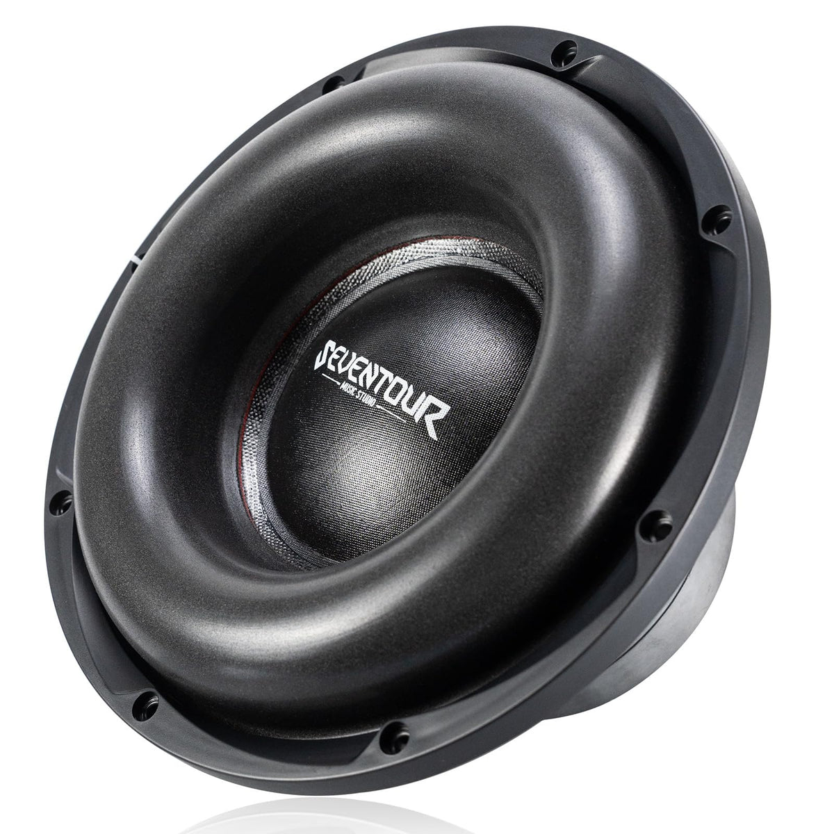 Seventour 10-inch dual 4-ohm subwoofer front view showing powerful bass potential.