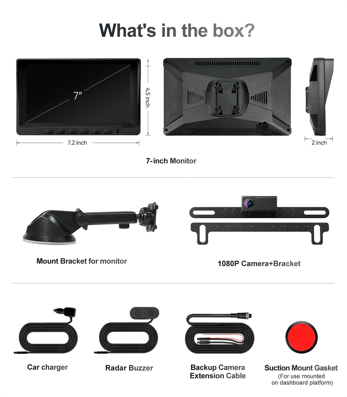 Plug-and-play setup with optional reverse-light trigger for quick installation