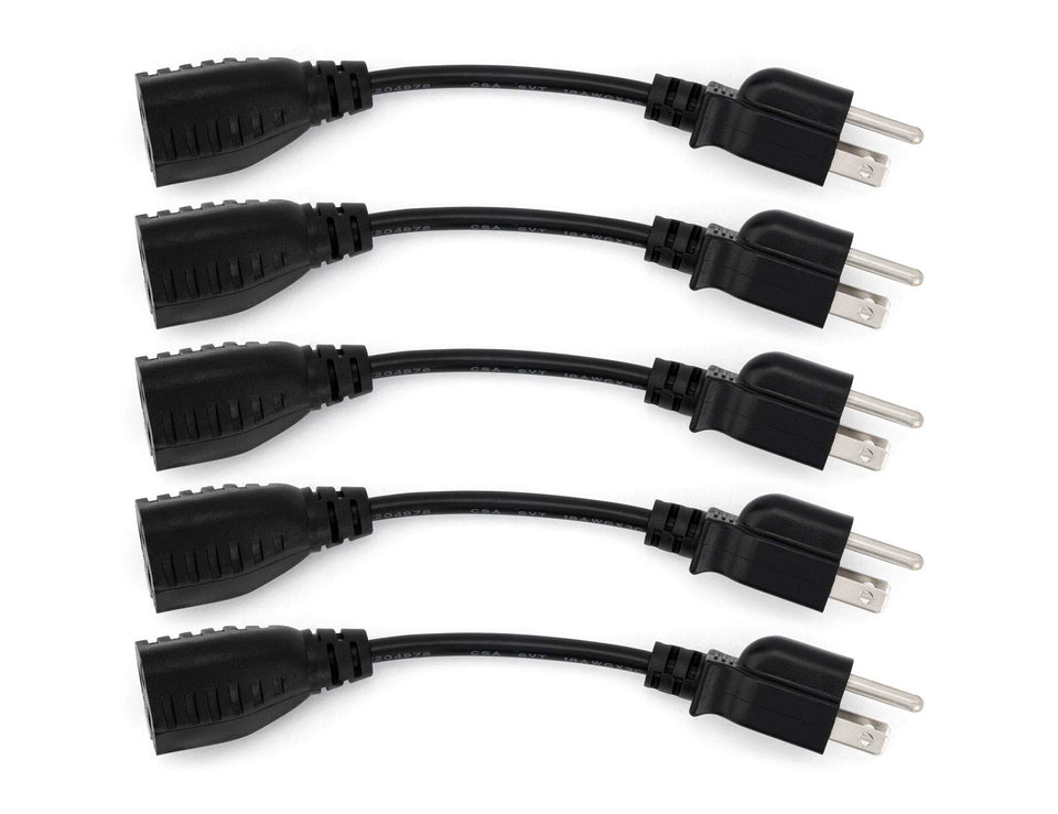 Sewell 6-inch power extension cable pack arranged for tidy desk setups.