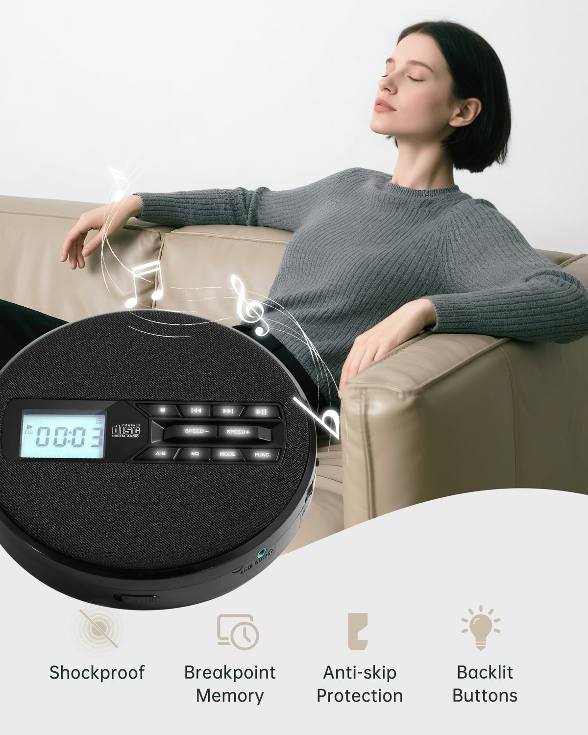 SFOOEOJ dual stereo speaker close-up delivering rich, room-filling sound