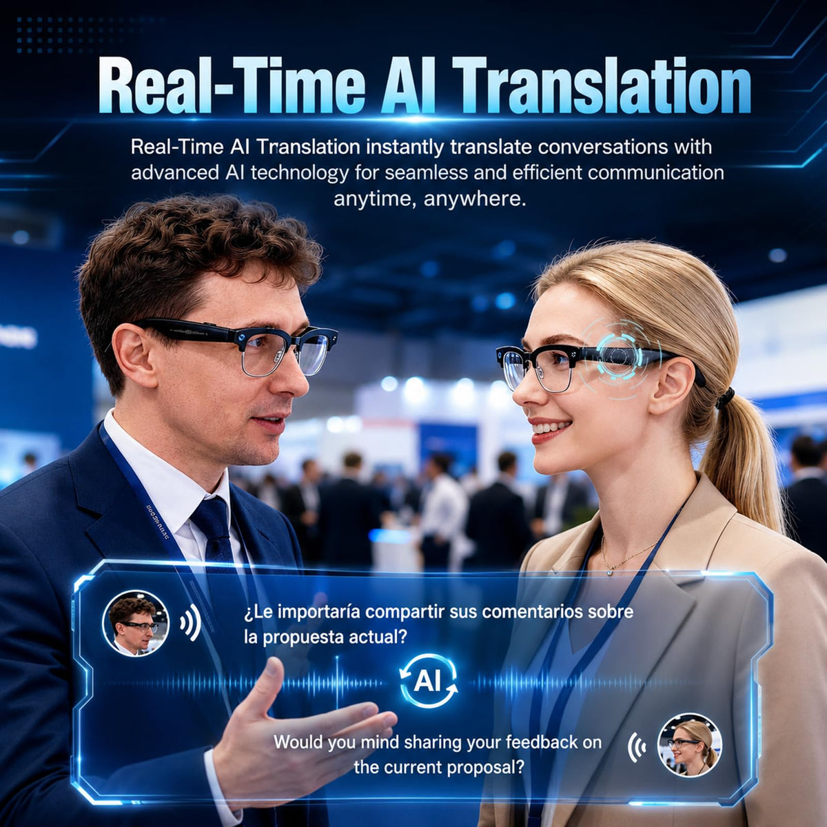 SGUKZF AI Smart Glasses Real-Time Translation helps you communicate across languages.