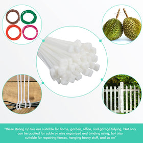 Shappy versatile zip ties for crops and outdoor repairs.
