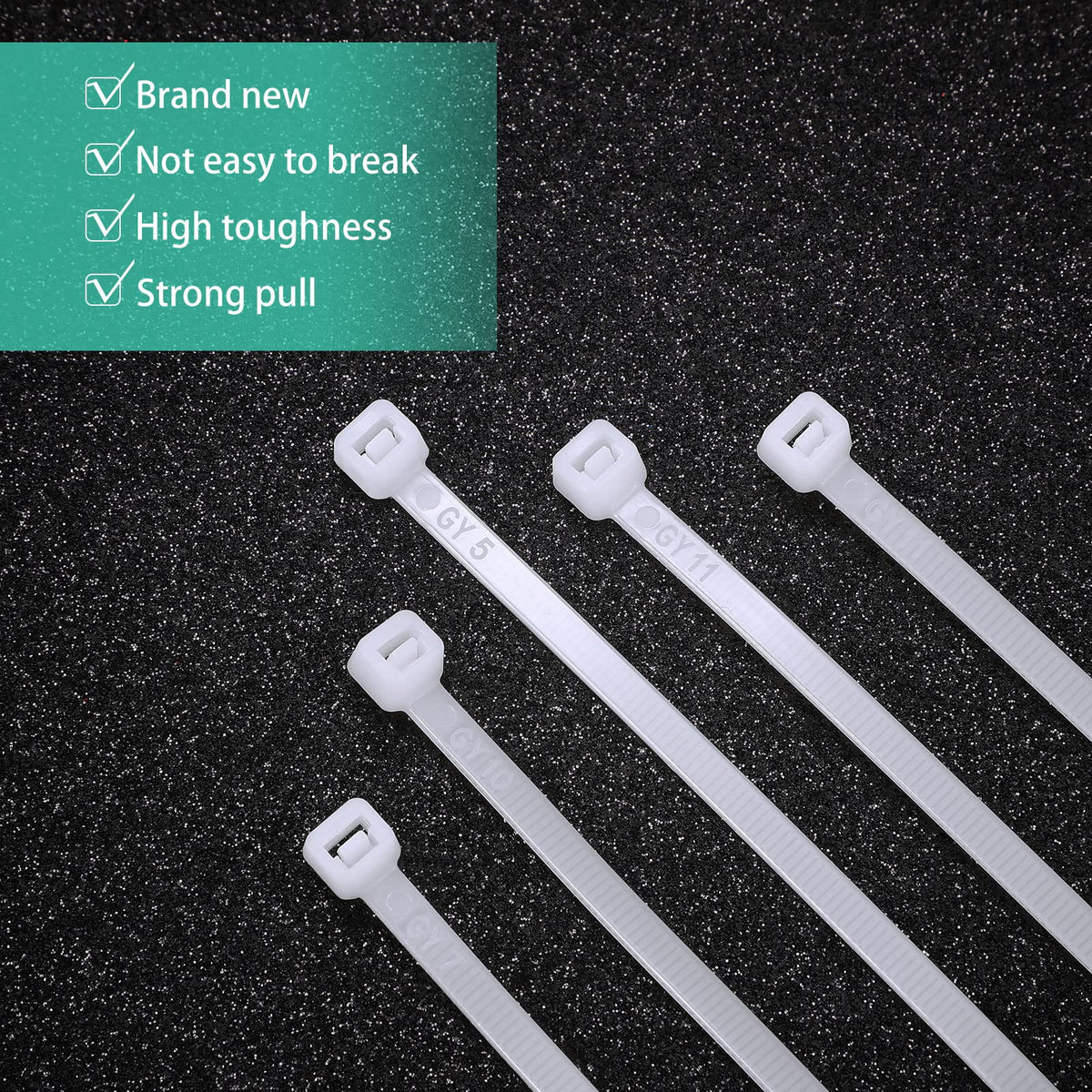Shappy cable tie beside a ruler showing 60 inch length for scale