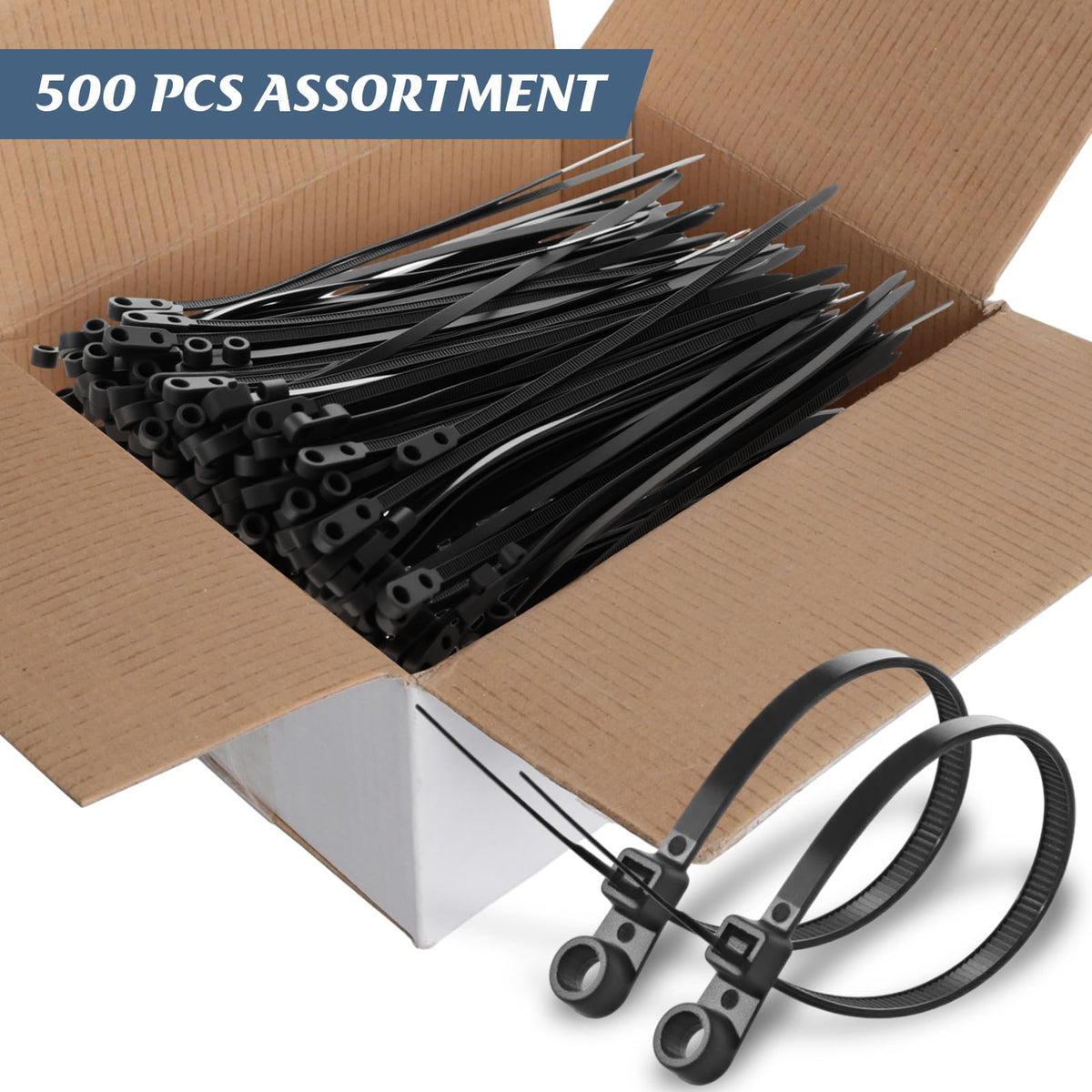 Shappy 7.5-inch screw hole zip ties secure fencing and tarps reliably