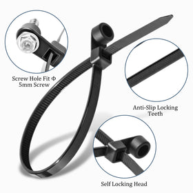 Shappy screw hole zip ties 7.5 inch with eyelet for panel mounting