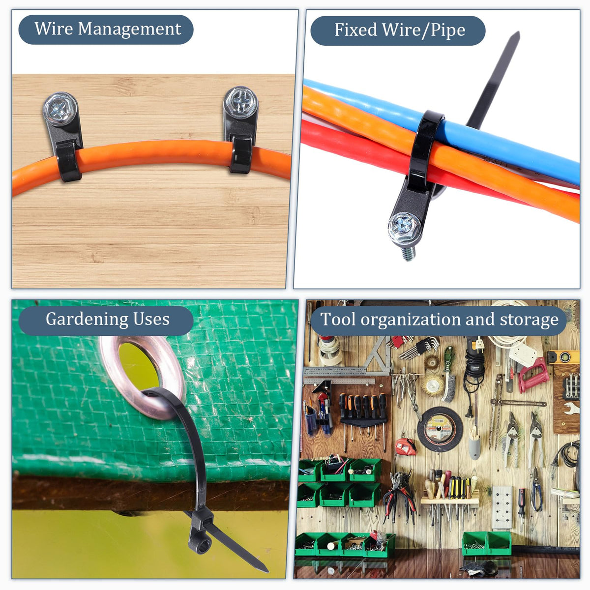 Shappy heavy-duty zip ties ideal for home and workshop cable management