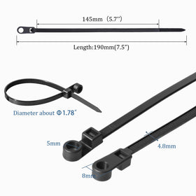 Shappy 7.5 inch screw hole zip ties secure multiple wires neatly