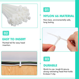 Shappy smooth-edge nylon zip ties for quick cable organization