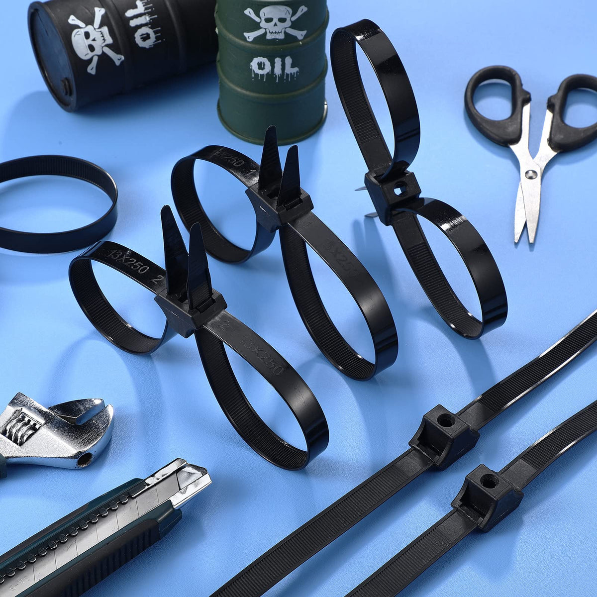 shappy toolbox scene with ties ready for field repairs and fast temporary fixes