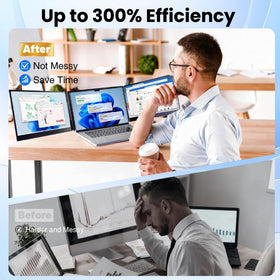 Sharanix adjustable telescopic stand provides secure laptop fit.