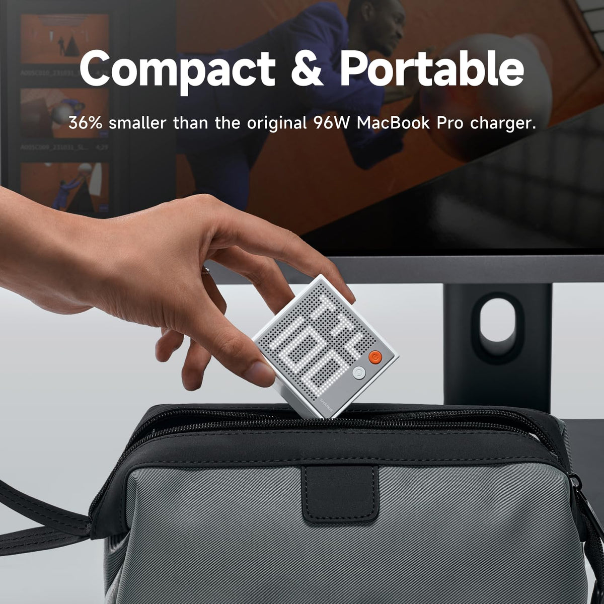 sharge Pixel ports closeup showing four connectors for versatile charging