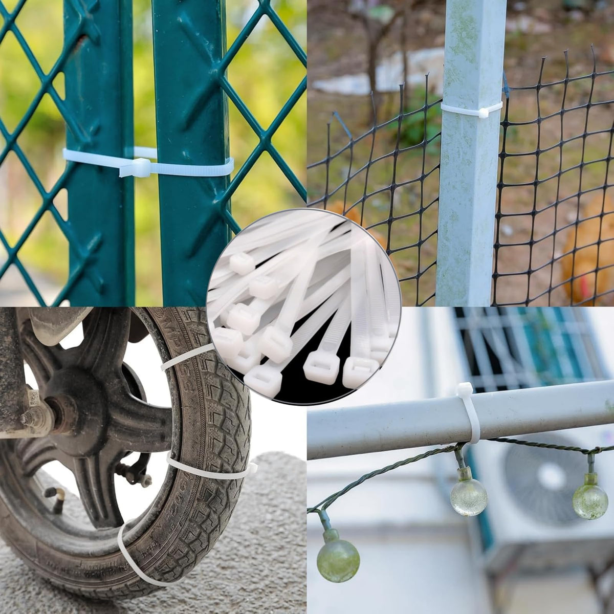 SHEEP&SHEEP spread bundle showing 100 white zip ties and versatile ready-to-use supply